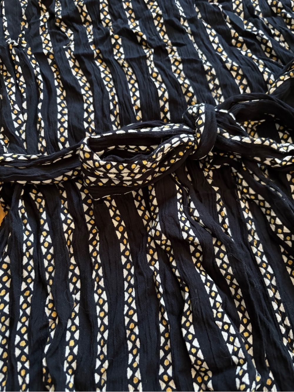 Billabong Black Striped Wide-Leg Jumpsuit with Tie Waist - Picture 3 of 5